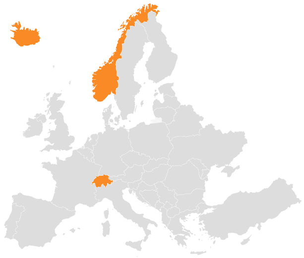 Mapa EFTA, Europa