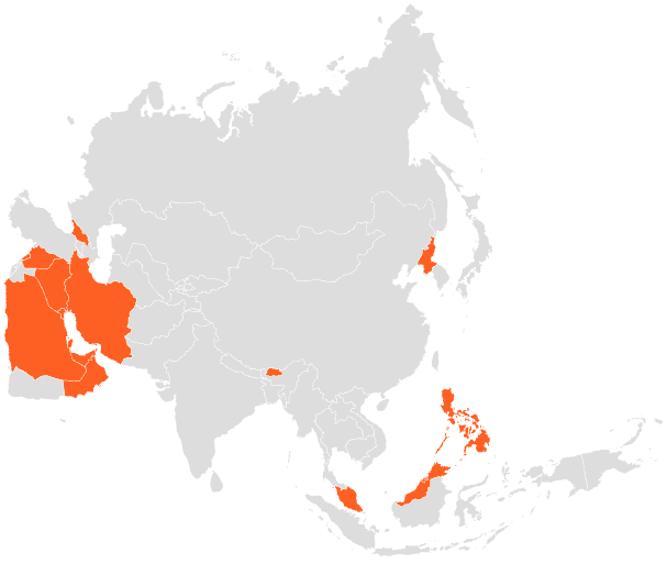 Mapa optimización fiscal , Asia